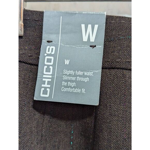 Chico's Women's Brown Metallic Thread Striped Pattern Trouser Pants Size 0.5 Tal - Picture 5 of 9